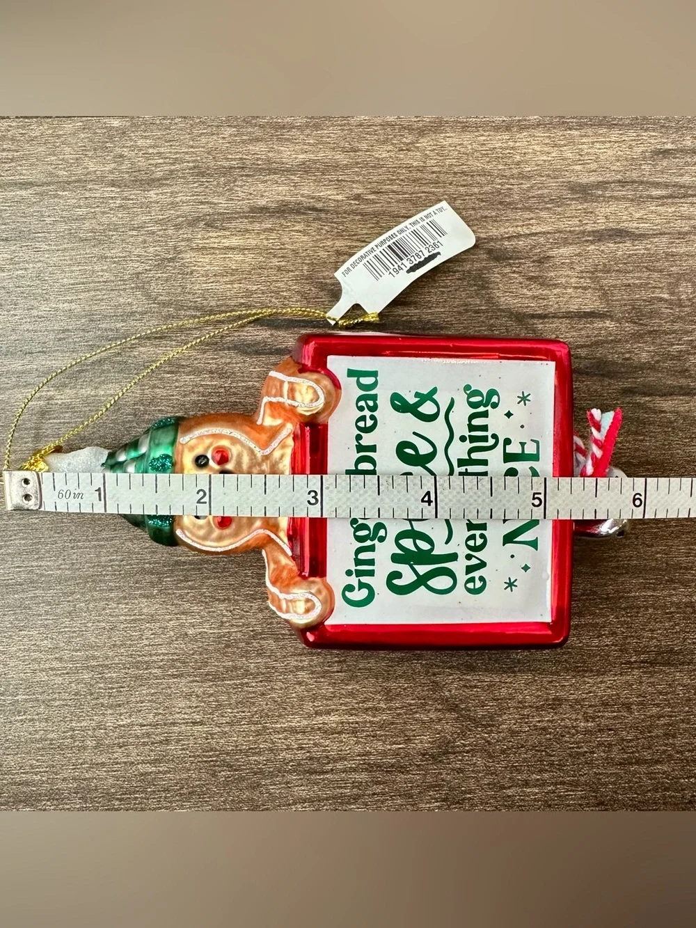 Macy’s Holiday Lane Glass Gingerbread Spice & Everything Nice Christmas Ornament